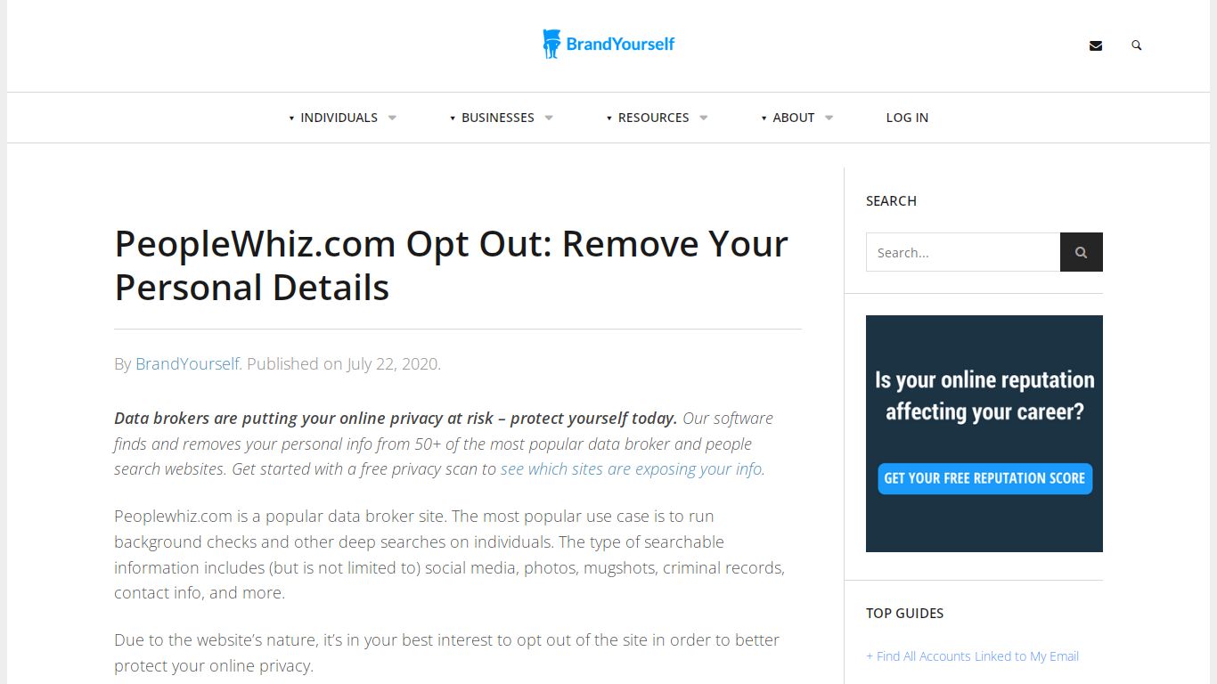 PeopleWhiz.com Opt Out: Remove Your Personal Details